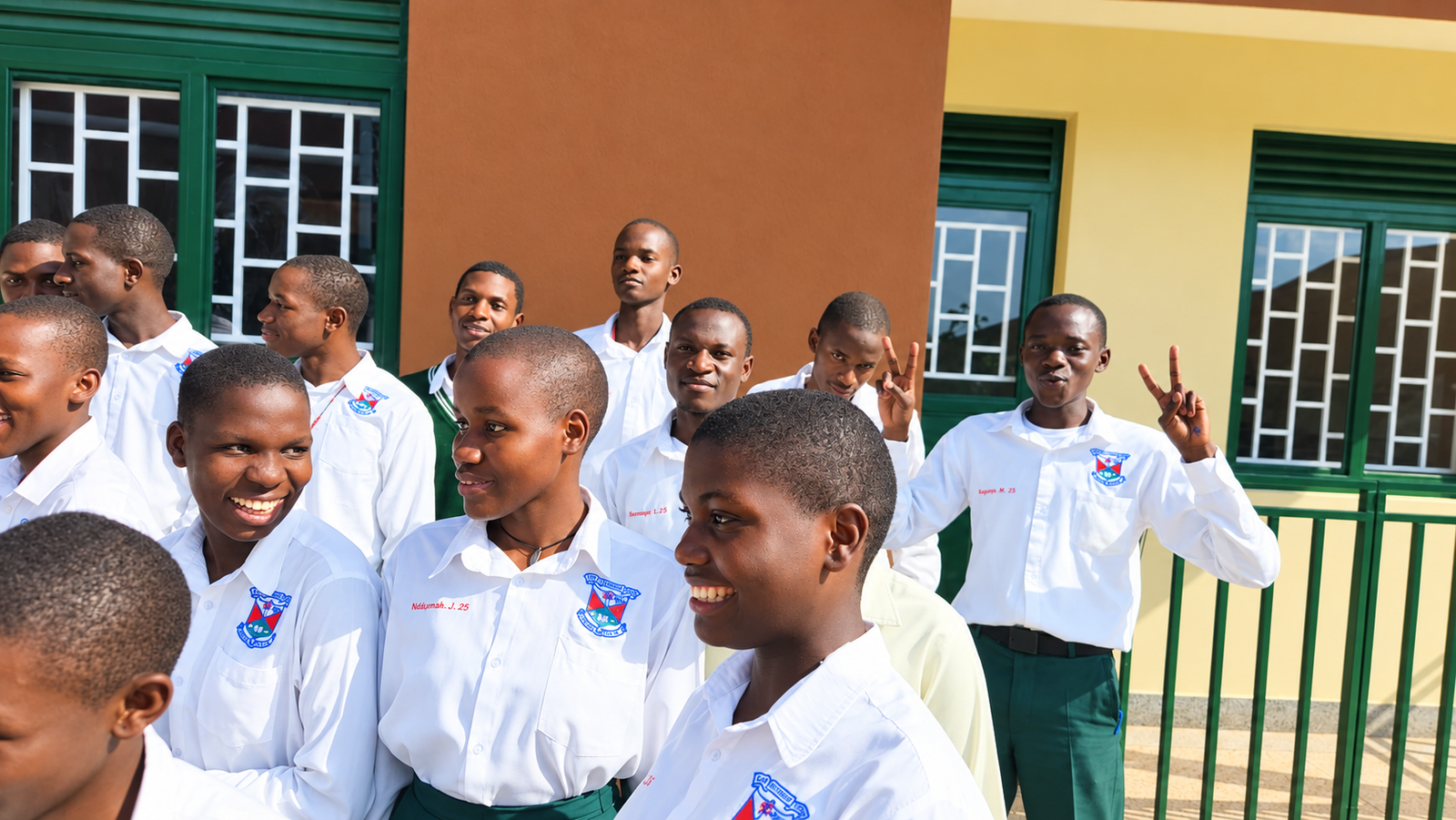 Kira Secondary School learners in their green uniforms